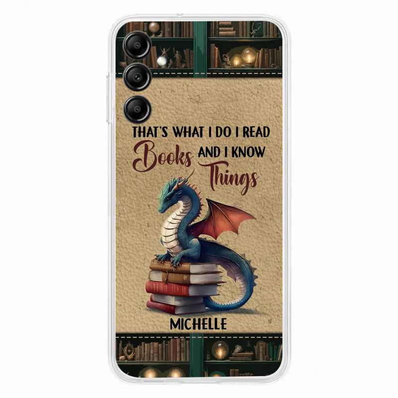 Custom Personalized Book Dragon Phone Case - Gift Idea For Book Lovers - In A World Of Bookworms Be A Book Dragon - Case For iPhone/ Samsung