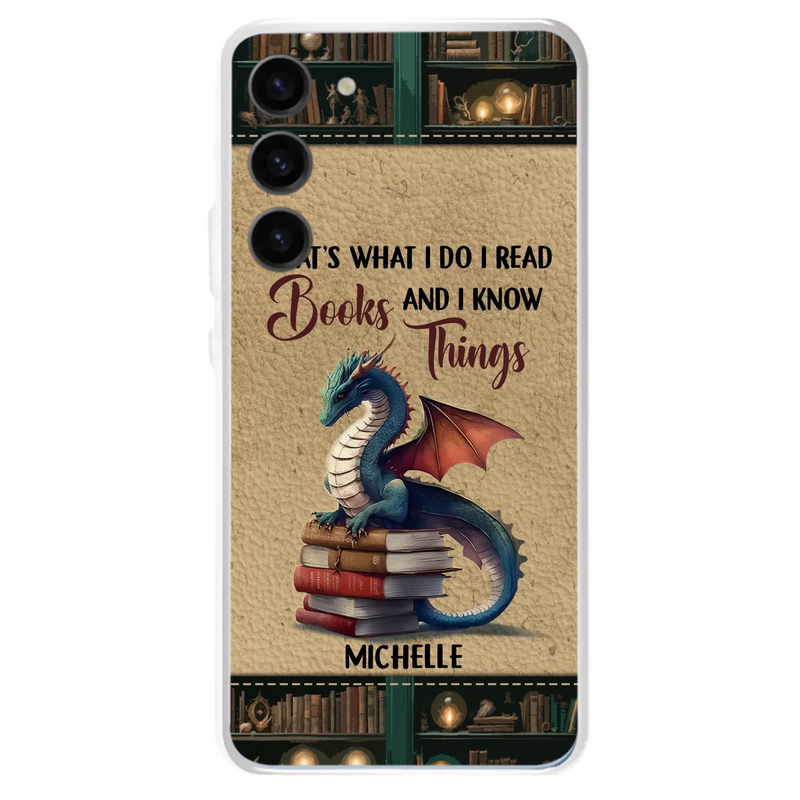 Custom Personalized Book Dragon Phone Case - Gift Idea For Book Lovers - In A World Of Bookworms Be A Book Dragon - Case For iPhone/ Samsung