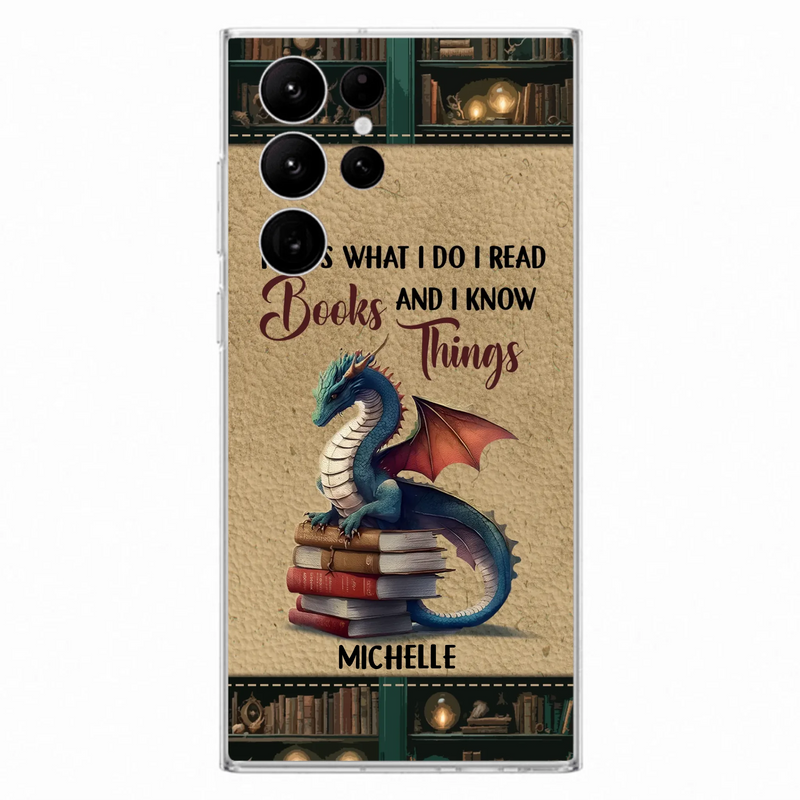 Custom Personalized Book Dragon Phone Case - Gift Idea For Book Lovers - In A World Of Bookworms Be A Book Dragon - Case For iPhone/ Samsung