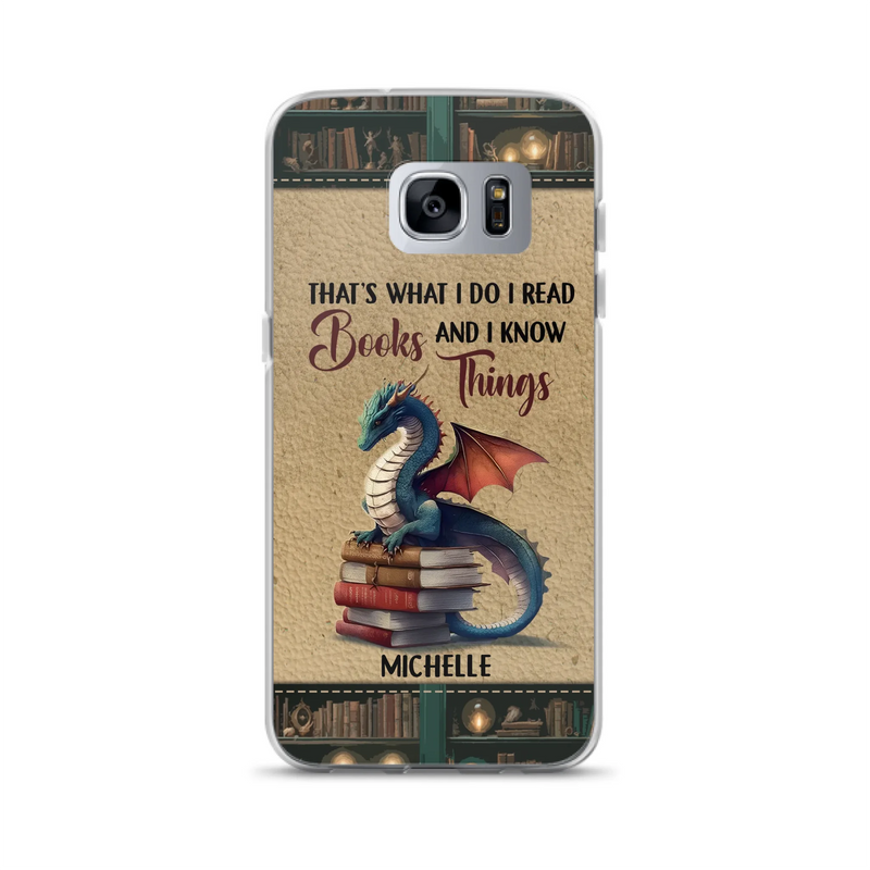 Custom Personalized Book Dragon Phone Case - Gift Idea For Book Lovers - In A World Of Bookworms Be A Book Dragon - Case For iPhone/ Samsung