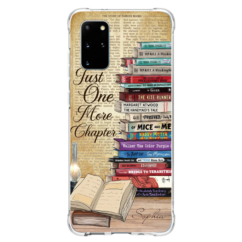 Custom Personalized Reading Book Phone Case - Gift Idea For Book Lovers - Just One More Chapter - Case For iPhone/ Samsung