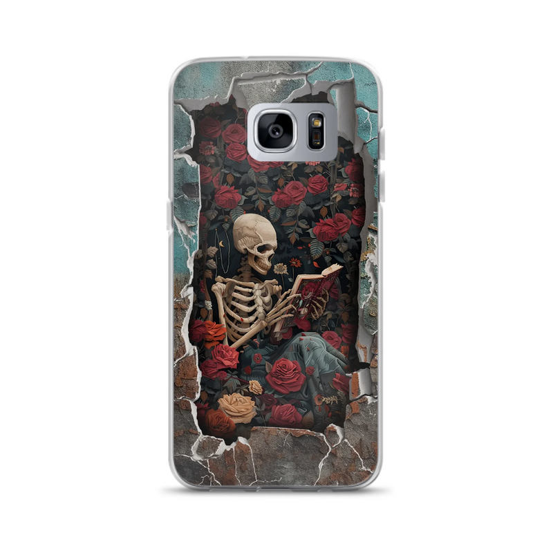 Custom Personalized Bookish Skeleton Phone Case - Reading Book Lover Gift Idea - Case For iPhone/ Samsung