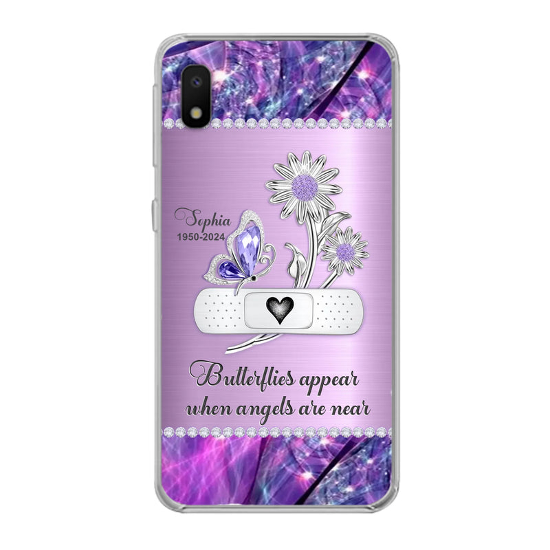 Custom Personalized Memorial Phone Case - Memorial Gift For Family Member - Butterflies Appear When Angels Are Near - Case For iPhone/ Samsung