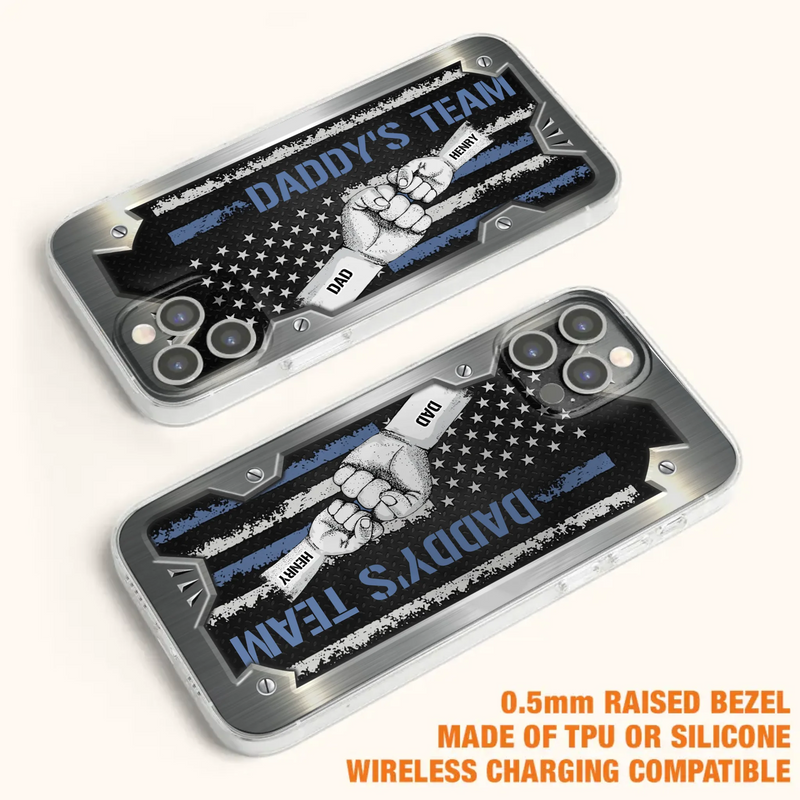Custom Personalized Daddy's Team Phone Case - Father's Day Gift Idea For Dad/ Grandpa - Case for iPhone/ Samsung