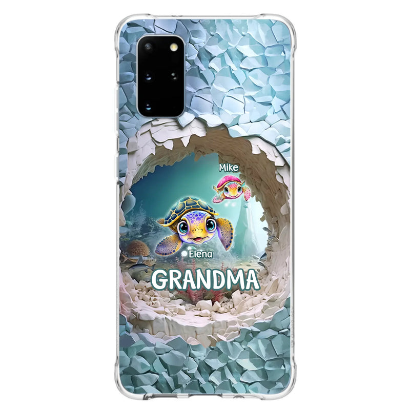 Custom Personalized Turtle Phone Case - Upto 10 Kids - Mother's Day Gift Idea For Grandma - Case for iPhone/Samsung