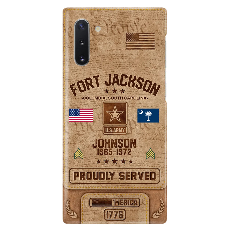 Custom Personalized Veteran Phone Case - Gift For Veteran - Birthday/ Father's Day Gift - Proudly Served - Case For iPhone And Samsung