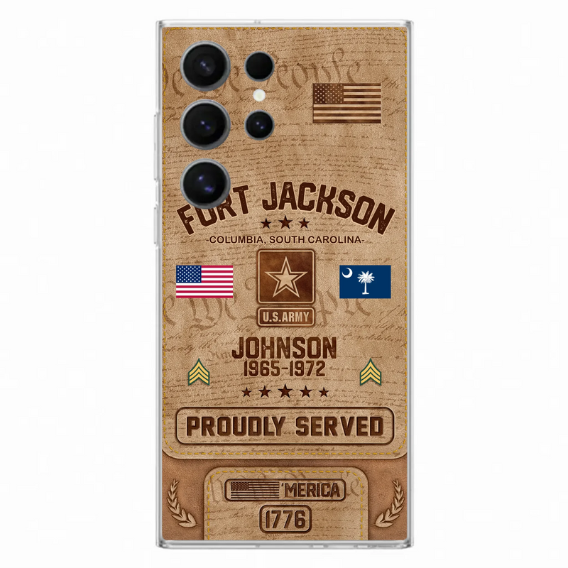 Custom Personalized Veteran Phone Case - Gift For Veteran - Birthday/ Father's Day Gift - Proudly Served - Case For iPhone And Samsung