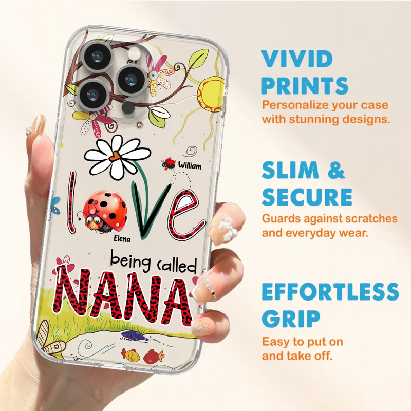 Custom Personalized Grandma/ Mom Phone Case - Gift Idea For Grandma - Upto 7 Kids - Love Being Called Gigi - Cases For iPhone/ Samsung