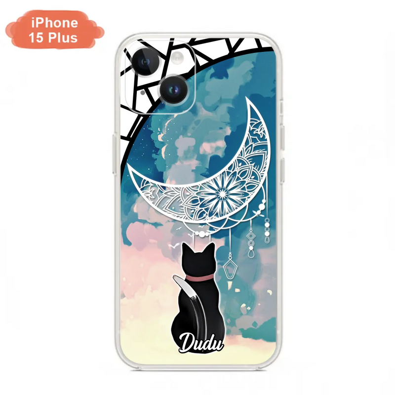 Custom Personalized Black Cat Phone Case - Gift Idea For Cat Lover - Case For iPhone/Samsung