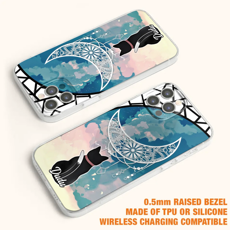 Custom Personalized Black Cat Phone Case - Gift Idea For Cat Lover - Case For iPhone/Samsung