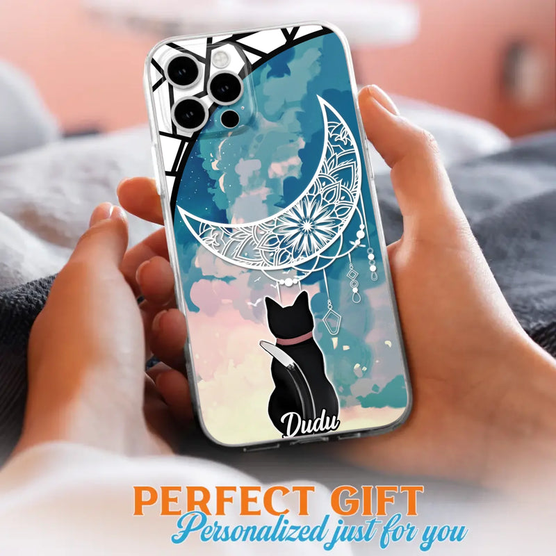 Custom Personalized Black Cat Phone Case - Gift Idea For Cat Lover - Case For iPhone/Samsung