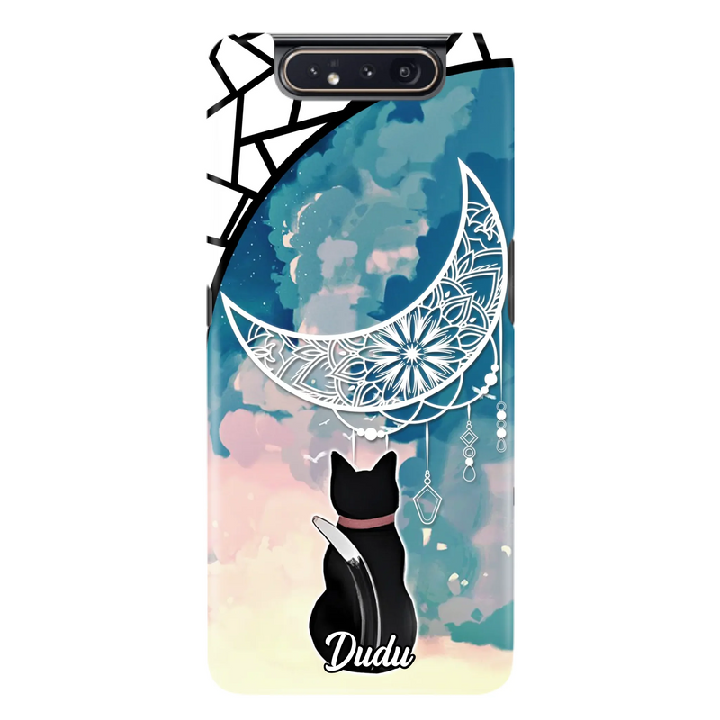 Custom Personalized Black Cat Phone Case - Gift Idea For Cat Lover - Case For iPhone/Samsung