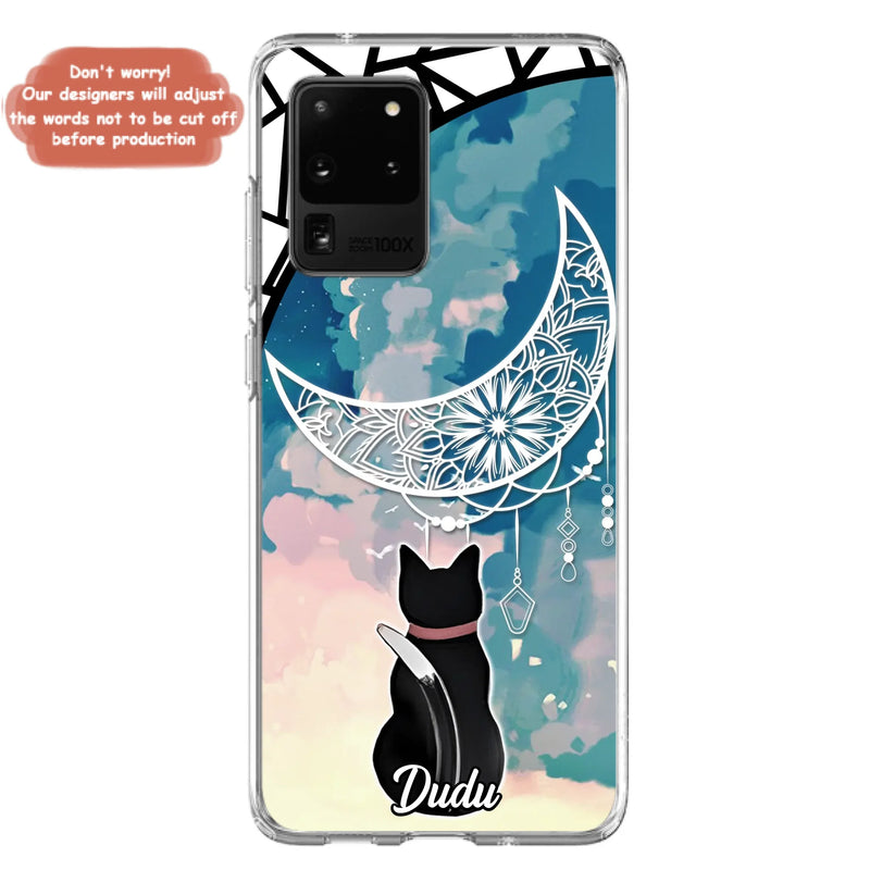 Custom Personalized Black Cat Phone Case - Gift Idea For Cat Lover - Case For iPhone/Samsung
