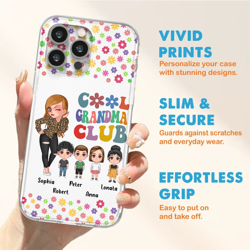 Custom Personalized Cool Grandma Phone Case - Gift Idea For Grandma - Upto 4 Kids - Cases For iPhone/Samsung
