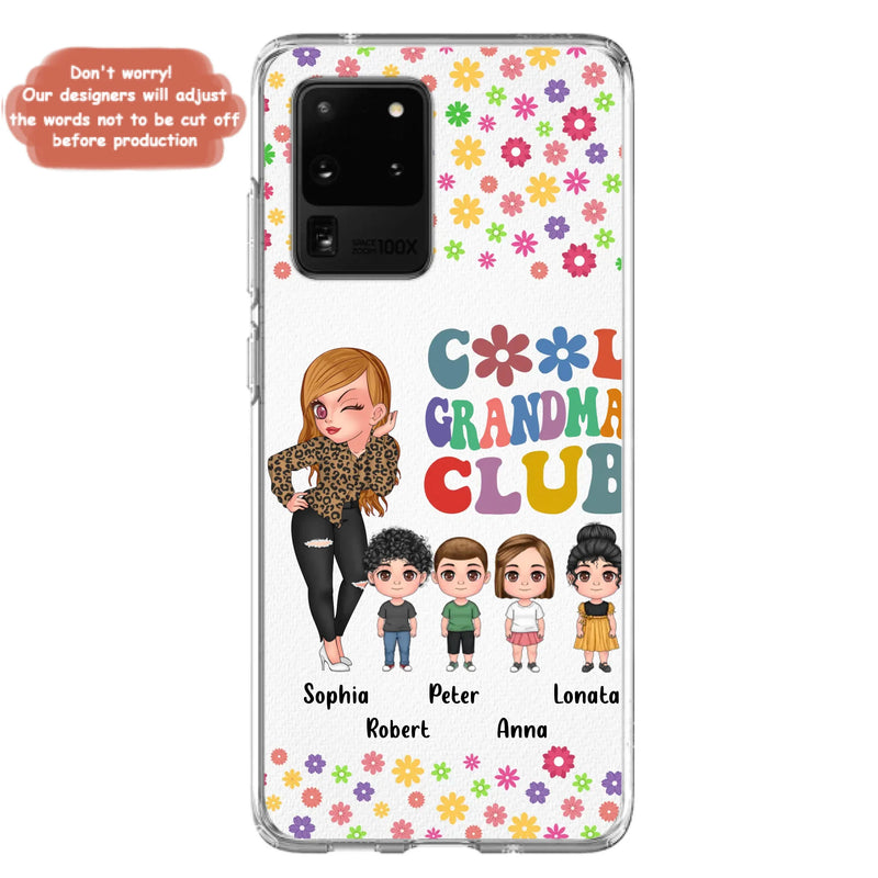 Custom Personalized Cool Grandma Phone Case - Gift Idea For Grandma - Upto 4 Kids - Cases For iPhone/Samsung