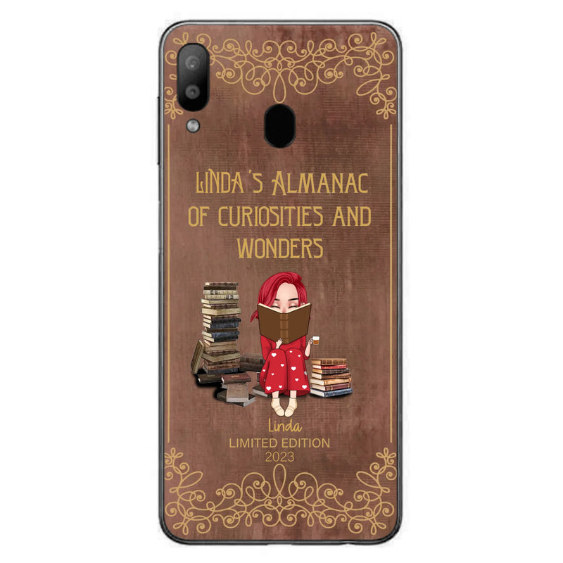 Custom Personalized Reading Girl Phone Case - Gift Idea For Reading Lovers - Almanac Of Curiosities - Cases For iPhone/Samsung