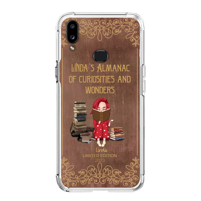 Custom Personalized Reading Girl Phone Case - Gift Idea For Reading Lovers - Almanac Of Curiosities - Cases For iPhone/Samsung