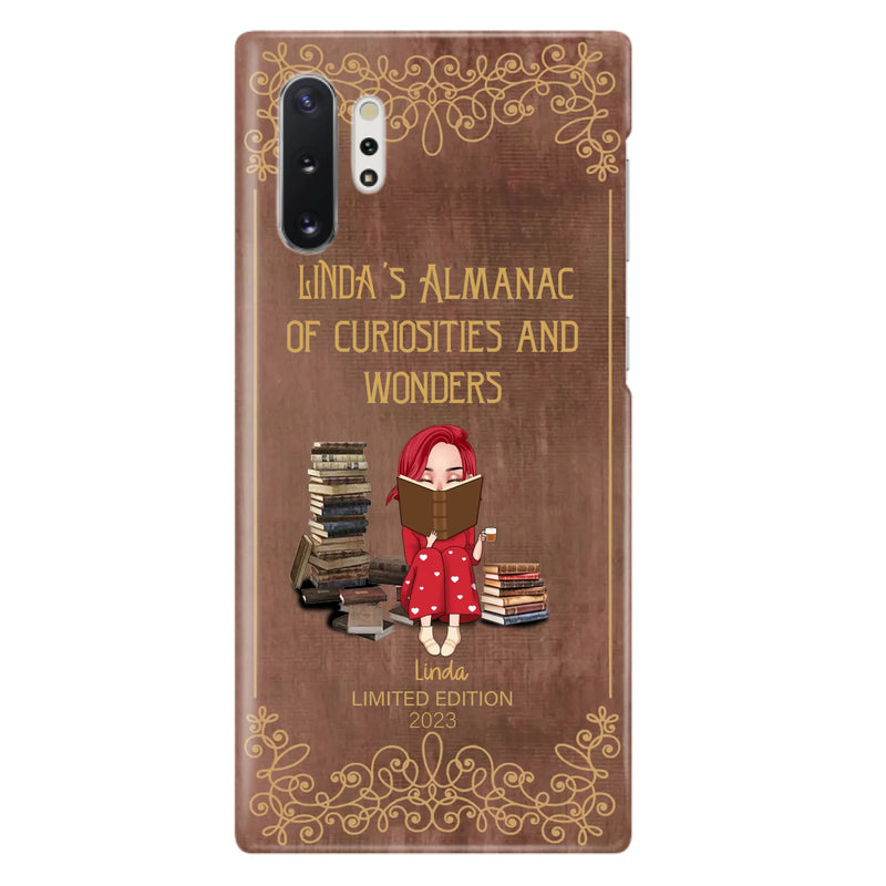 Custom Personalized Reading Girl Phone Case - Gift Idea For Reading Lovers - Almanac Of Curiosities - Cases For iPhone/Samsung