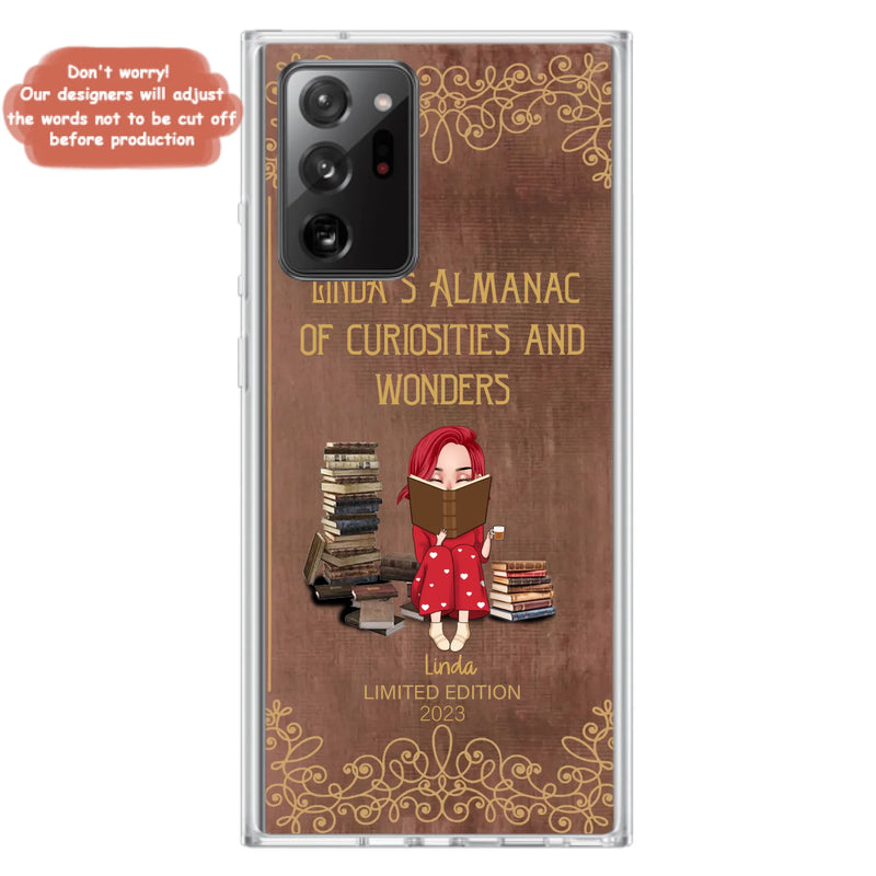 Custom Personalized Reading Girl Phone Case - Gift Idea For Reading Lovers - Almanac Of Curiosities - Cases For iPhone/Samsung
