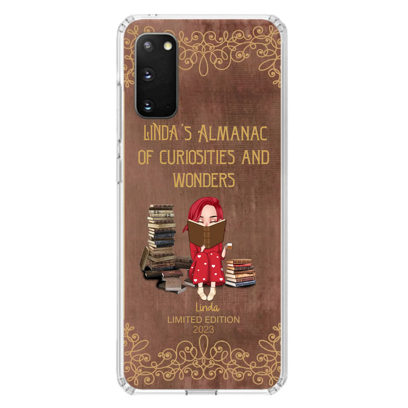 Custom Personalized Reading Girl Phone Case - Gift Idea For Reading Lovers - Almanac Of Curiosities - Cases For iPhone/Samsung