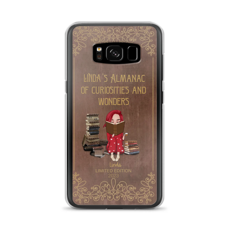 Custom Personalized Reading Girl Phone Case - Gift Idea For Reading Lovers - Almanac Of Curiosities - Cases For iPhone/Samsung