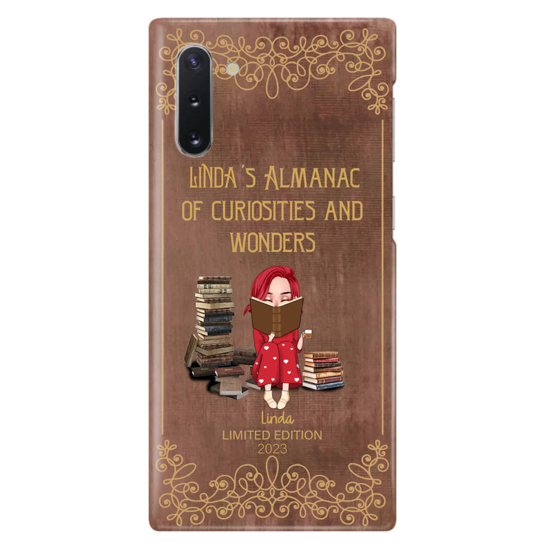 Custom Personalized Reading Girl Phone Case - Gift Idea For Reading Lovers - Almanac Of Curiosities - Cases For iPhone/Samsung