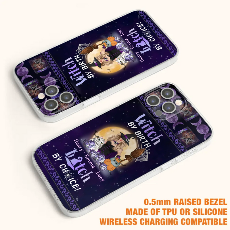 Custom Personalized Pet Witch Phone Case - Halloween Gift For Dog/ Cat Lover - Witch By Birth Bitch By Choice - Case For iPhone And Samsung