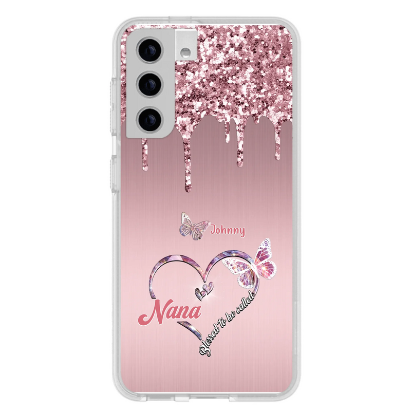 Custom Personalized Grandma Phone Case - Upto 10 Kids - Gift Idea For Mom/ Grandma/ Mother's Day - Case for iPhone/Samsung - Blessed To Be Called Nana