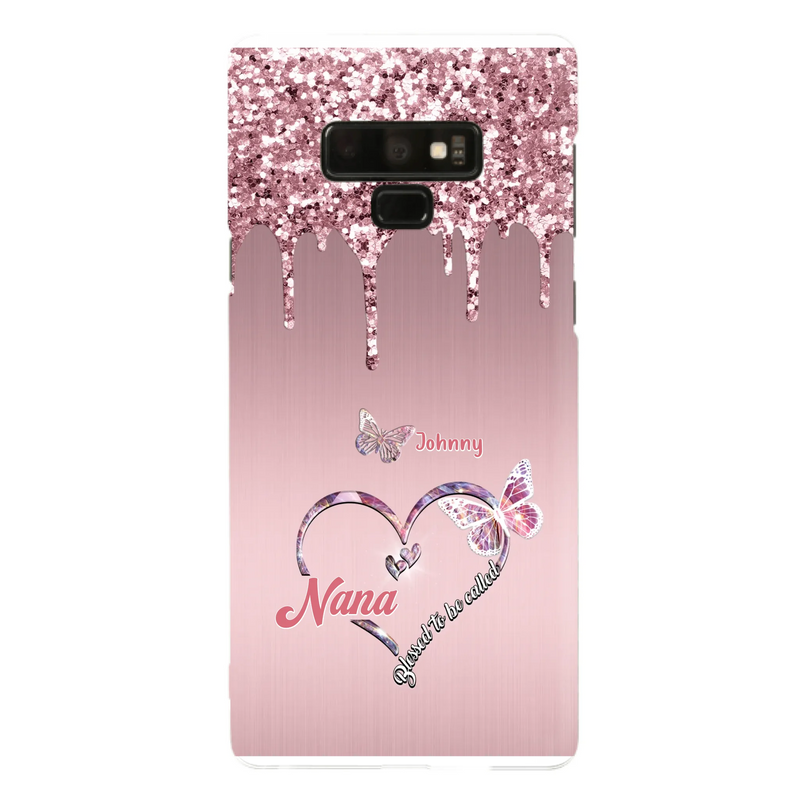 Custom Personalized Grandma Phone Case - Upto 10 Kids - Gift Idea For Mom/ Grandma/ Mother's Day - Case for iPhone/Samsung - Blessed To Be Called Nana