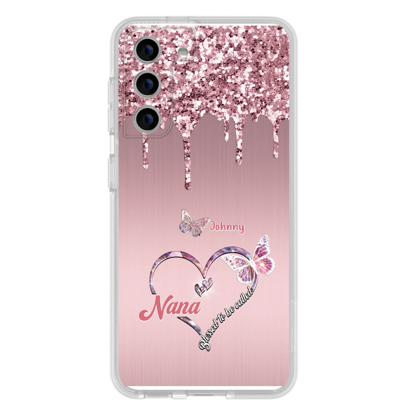 Custom Personalized Grandma Phone Case - Upto 10 Kids - Gift Idea For Mom/ Grandma/ Mother's Day - Case for iPhone/Samsung - Blessed To Be Called Nana