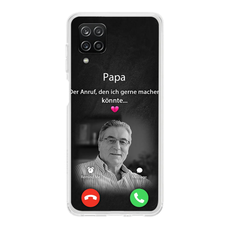 Personalisierte Handyhülle - Foto hochladen - Gedenkgeschenk für Mama/ Papa - Der Anruf, den ich gerne machen könnte - Handyhülle für iPhone/Samsung