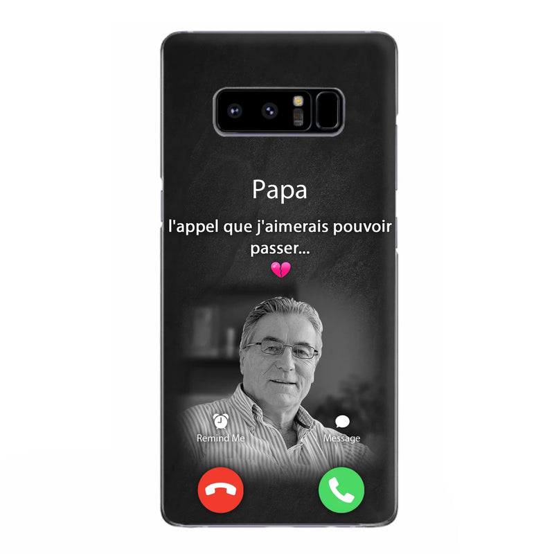 Coque de téléphone personnalisée pour papa commémoratif - Télécharger une photo - L'appel que j'aimerais pouvoir passer- Coque de téléphone pour iPhone/ Samsung