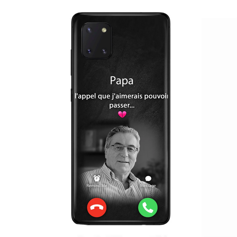 Coque de téléphone personnalisée pour papa commémoratif - Télécharger une photo - L'appel que j'aimerais pouvoir passer- Coque de téléphone pour iPhone/ Samsung