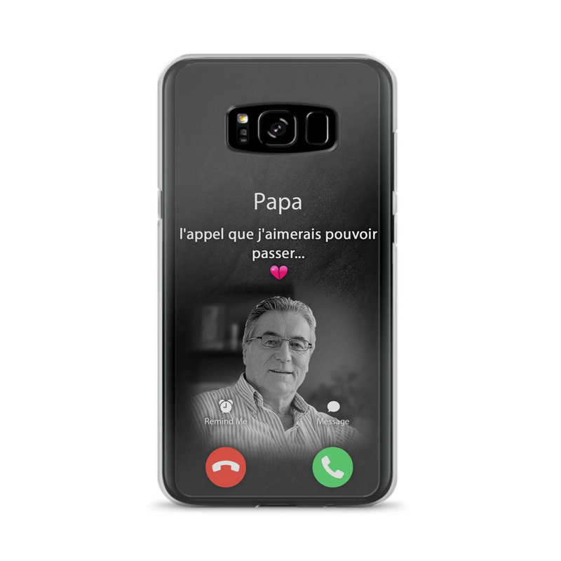 Coque de téléphone personnalisée pour papa commémoratif - Télécharger une photo - L'appel que j'aimerais pouvoir passer- Coque de téléphone pour iPhone/ Samsung