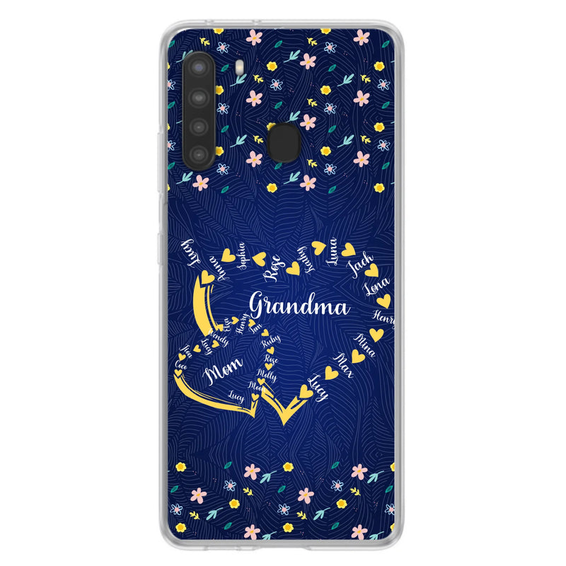 Custom Personalized Grandma Mom Phone Case - Gift Idea For Mother's Day - Upto 12 Kids - Case For iPhone And Samsung
