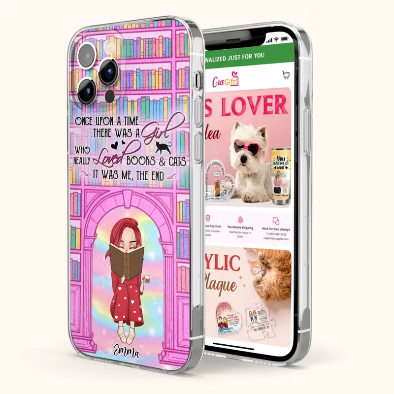 Custom Personalized Reading Girl Phone Case - Gift Idea For Books Lovers - It Was Me The End - Case For iPhone/Samsung