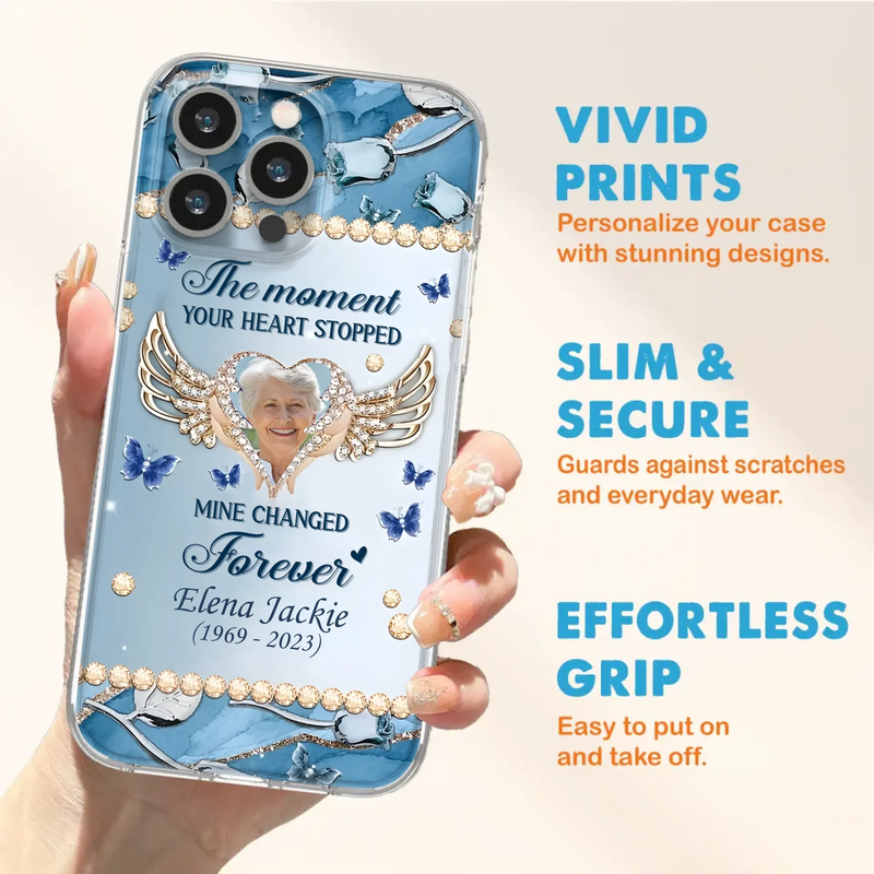 Personalized Memorial Phone Case - Memorial Gift Idea For Family - Case For iPhone/Samsung - The Moment Your Heart Stopped Mine Changed Forever