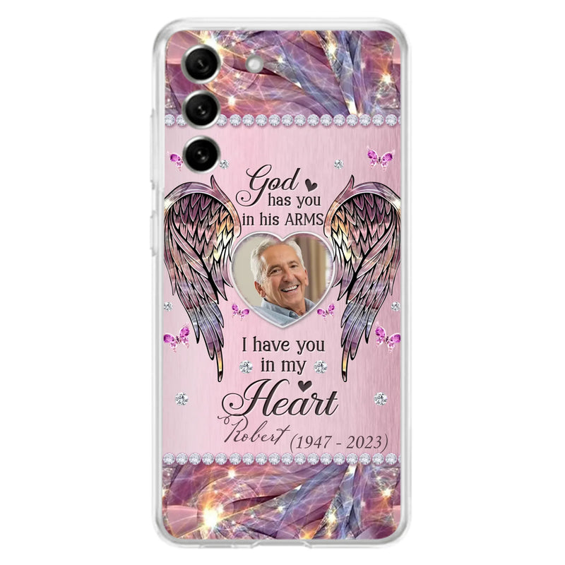 Custom Personalized Memorial Phone Case - Memorial Gift Idea For Family - Case For iPhone/Samsung - God Has You In His Arms