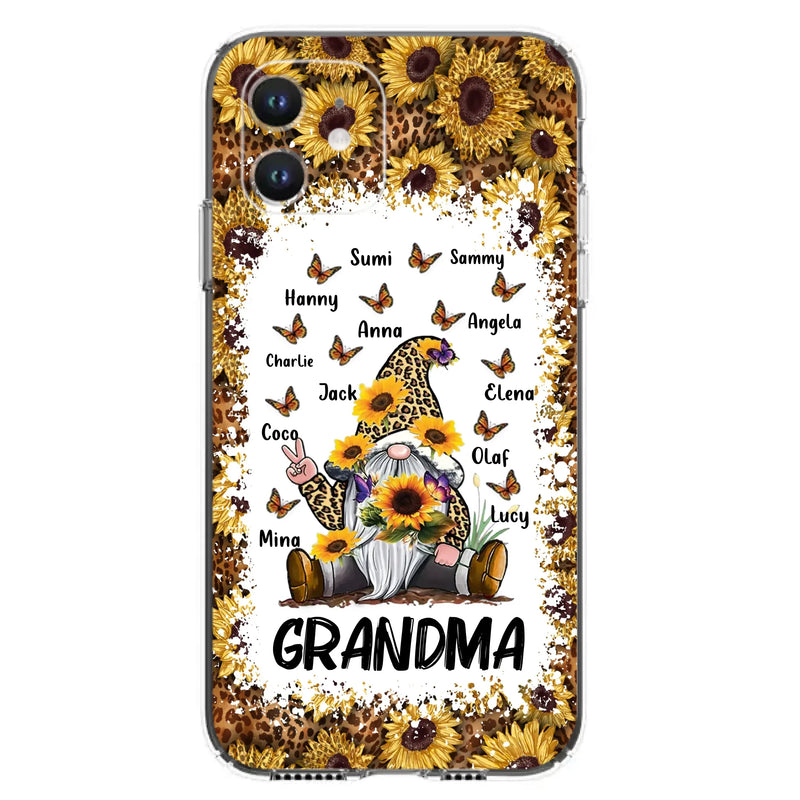 Personalized Sunflower Grandma Phone Case - Gift Idea For Grandma - Up to 12 Kids - Case For iPhone/Samsung