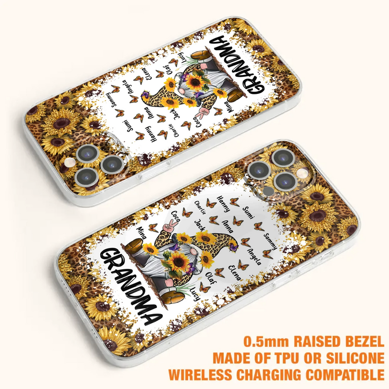 Personalized Sunflower Grandma Phone Case - Gift Idea For Grandma - Up to 12 Kids - Case For iPhone/Samsung