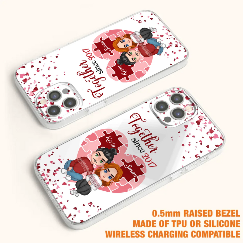 Custom Personalized Couple Phone Case - Gift Idea For Couple/Valentines Day - Together Since 2017 - Case For iPhone/Samsung