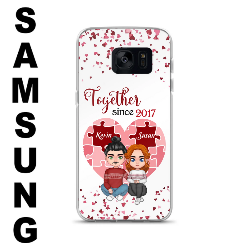Custom Personalized Couple Phone Case - Gift Idea For Couple/Valentines Day - Together Since 2017 - Case For iPhone/Samsung