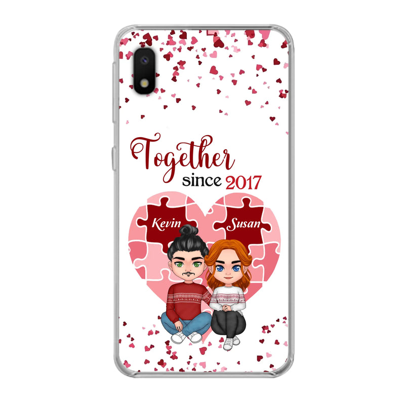 Custom Personalized Couple Phone Case - Gift Idea For Couple/Valentines Day - Together Since 2017 - Case For iPhone/Samsung
