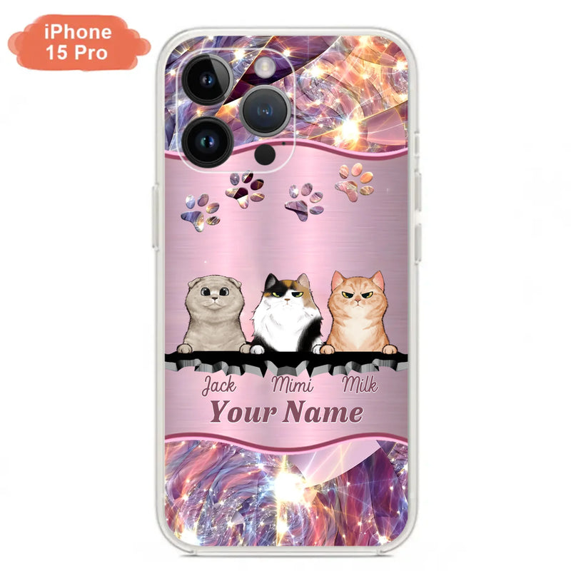 Custom Personalized Cats Phone Case - Gift Idea For Cat Lover - Up to 3  Cats - Cases For iPhone/Samsung