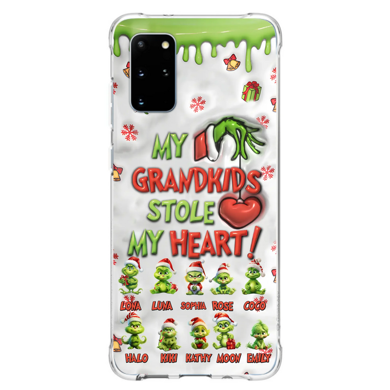 Custom Personalized Christmas Mama Grandkid Phone Case - Gift Idea For Grandkids - Upto 10 Kids - My Grandkids Stole My Heart - Case For iPhone/Samsung