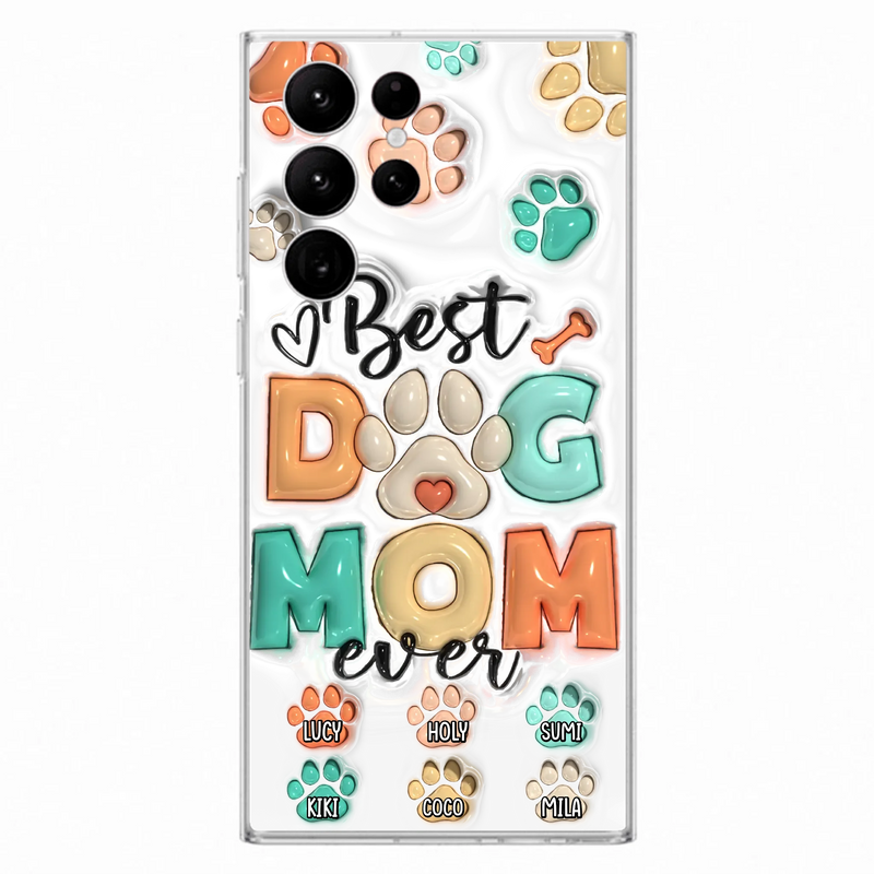 Personalized Dog Mom/Dad Phone Case - Gift Idea For Dog Owners/Lovers - Upto 6 Paws - Best Dog Mom Ever - Case For iPhone/Samsung