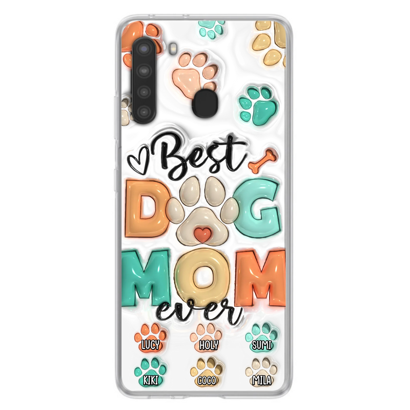 Personalized Dog Mom/Dad Phone Case - Gift Idea For Dog Owners/Lovers - Upto 6 Paws - Best Dog Mom Ever - Case For iPhone/Samsung