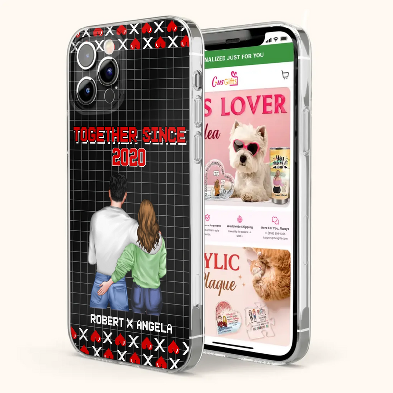 Custom Personalized Couple Phone Case - Gift Idea For Couple/Valentines Day - Together Since 2020 - Case For iPhone/Samsung