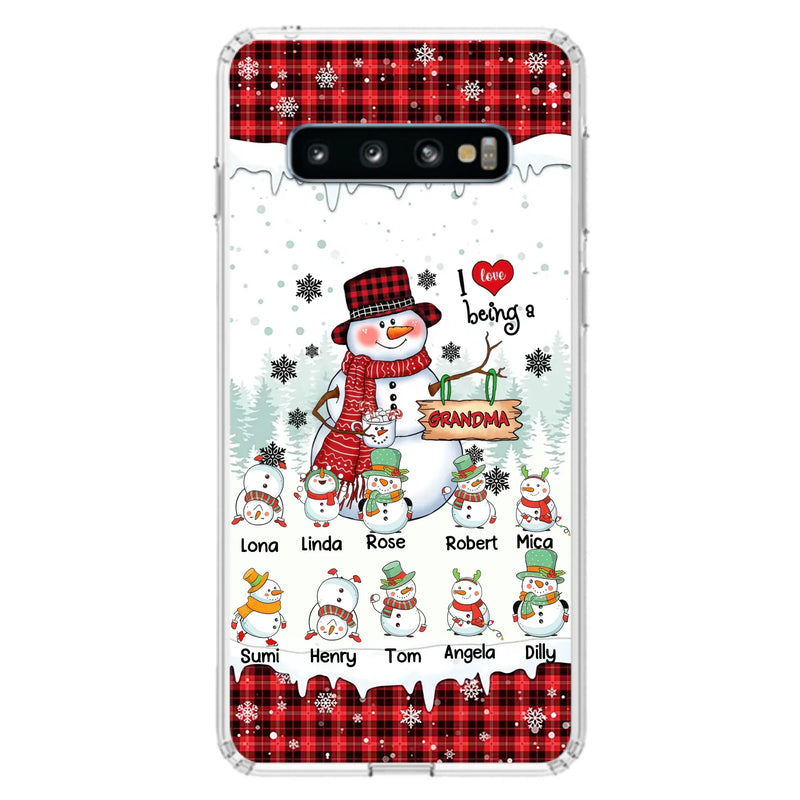 Personalized Snowman Christmas Grandma Phone Case - Christmas Gift Idea For Grandma - Up to 10 Kids - Case For iPhone/Samsung