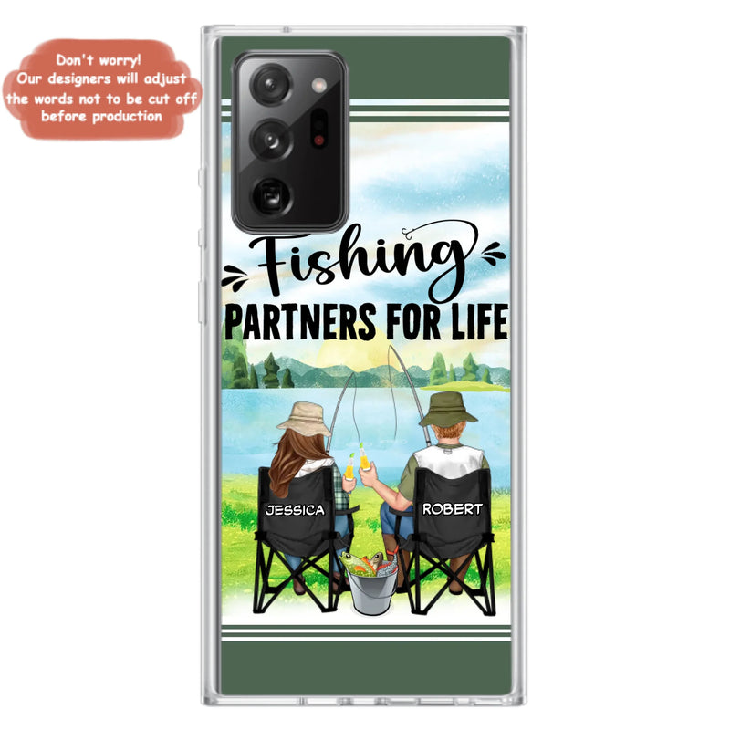 Custom Personalized Fishing Couple Phone Case - Gift Idea for Couple - Fishing Partners For Life - Case For iPhone/Samsung